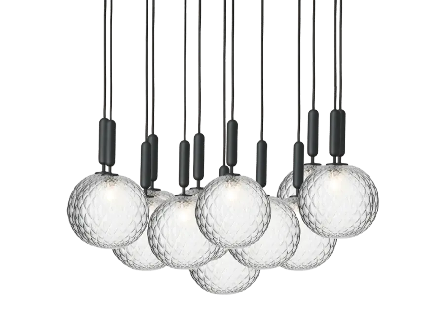 Hanglamp Miira 13 - Large - Rock grey - Optic clear