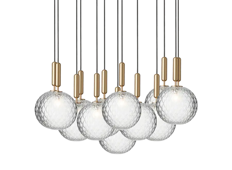 Pendant lamp Miira 13 - Large - Brass - Optic clear