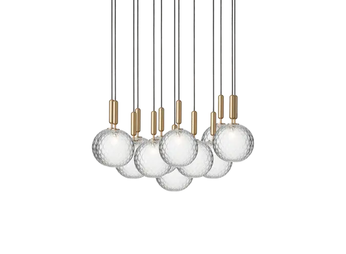 Hanglamp Miira 13 - Large - Brass - Optic clear