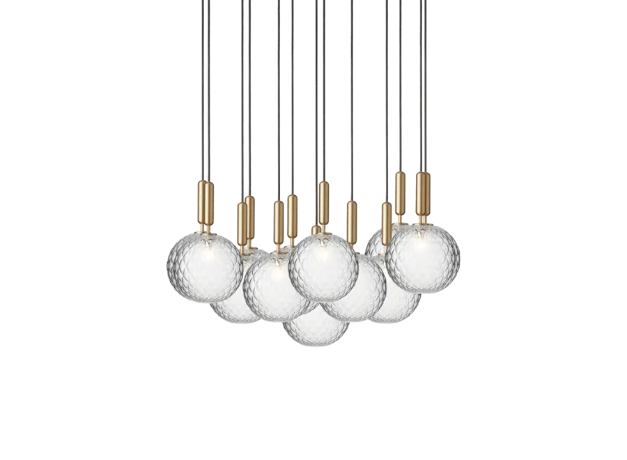 Hängelampe Miira 13 - Large - Brass - Optic clear