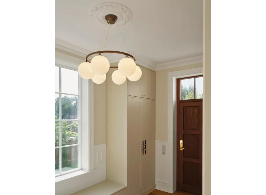 Hanglamp Miira 6 - Circular - Dark bronze - Opal