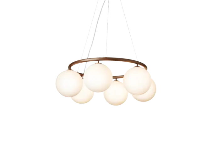 Hanglamp Miira 6 - Circular - Dark bronze - Opal
