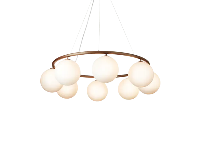 Hanglamp Miira 8 - Circular - Dark bronze - Opal