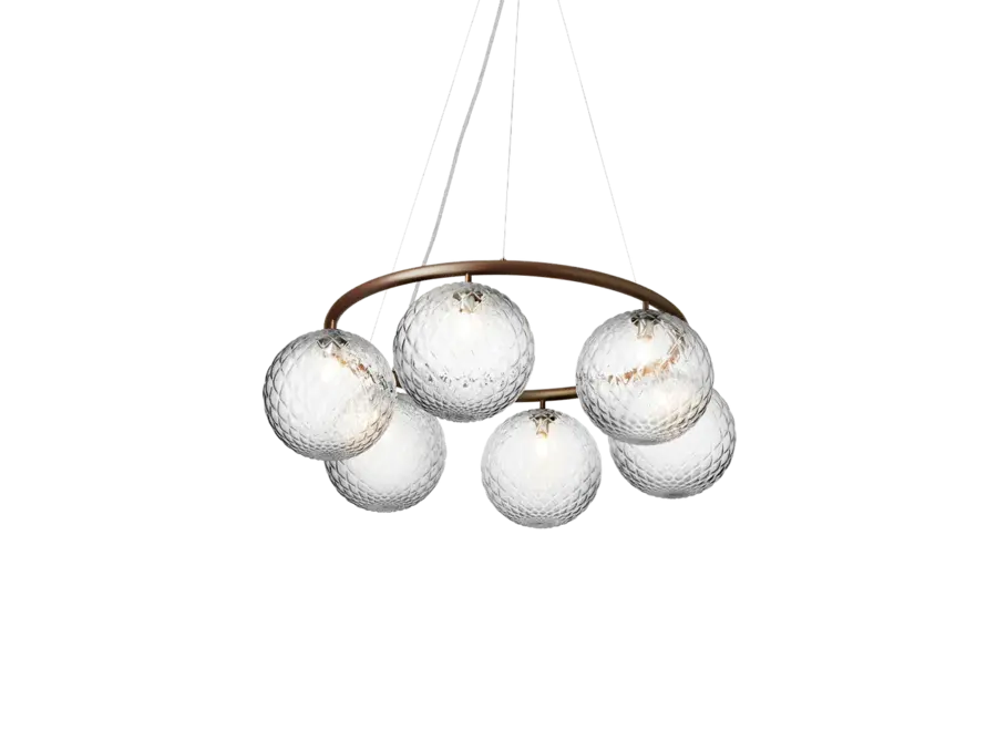 Hanglamp Miira 6 - Circular - Dark bronze - Optic clear