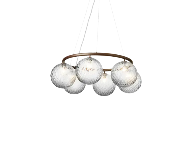 Lampe pendante Miira 6 - Circular - Dark bronze - Optic clear