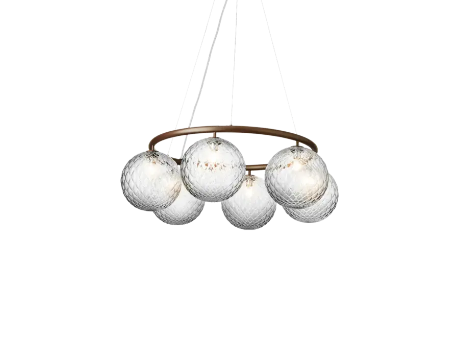 Hanglamp Miira 6 - Circular - Dark bronze - Optic clear