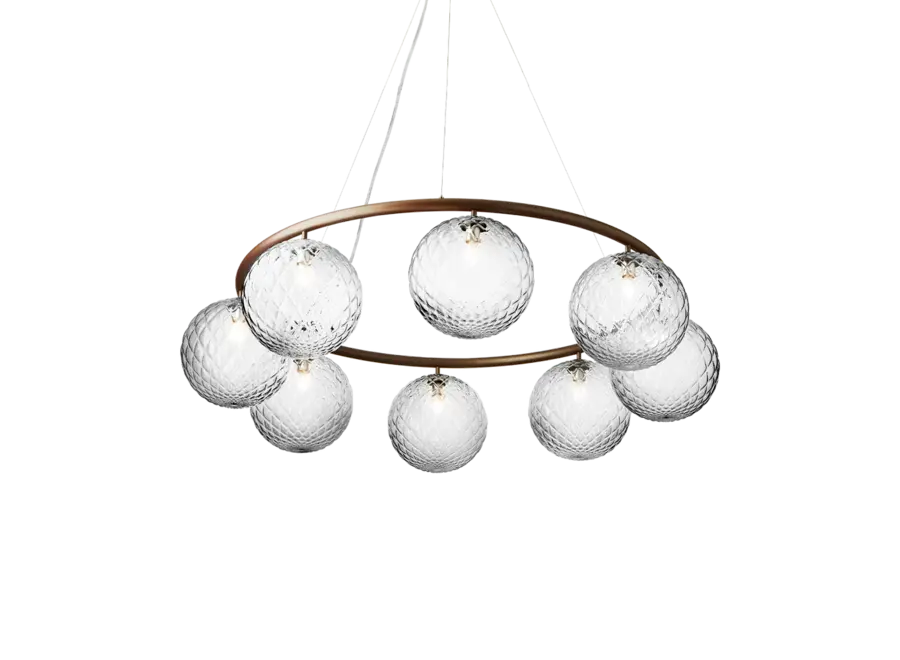 Hanglamp Miira 8 - Circular - Dark bronze - Optic clear