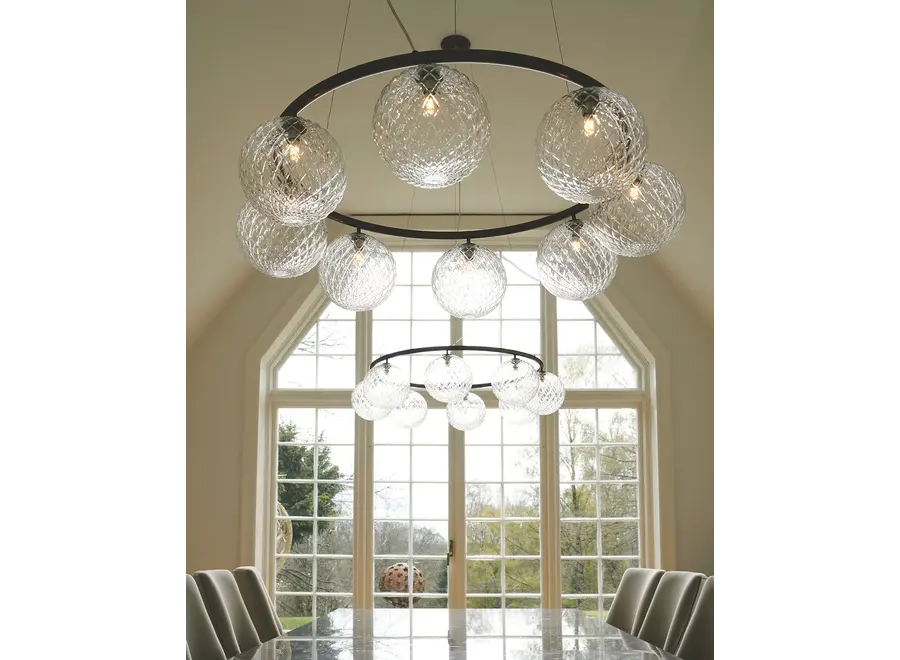 Hanglamp Miira 8 - Circular - Dark bronze - Optic clear