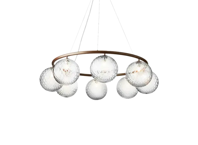 Hanglamp Miira 8 - Circular - Dark bronze - Optic clear