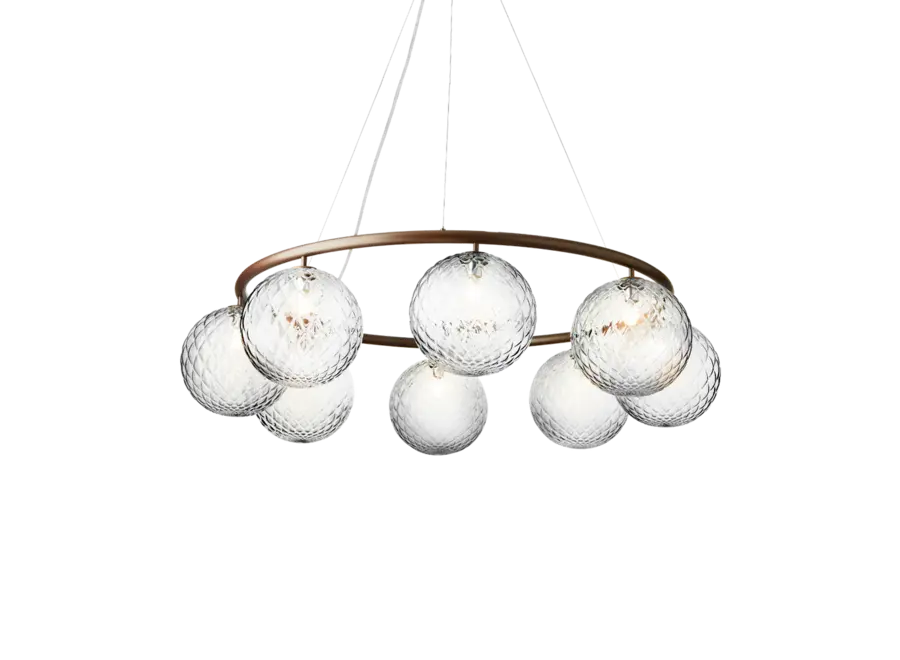 Pendant lamp Miira 8 - Circular - Dark bronze - Optic clear