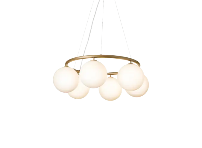 Hängelampe Miira 6 - Circular - Brass - Opal