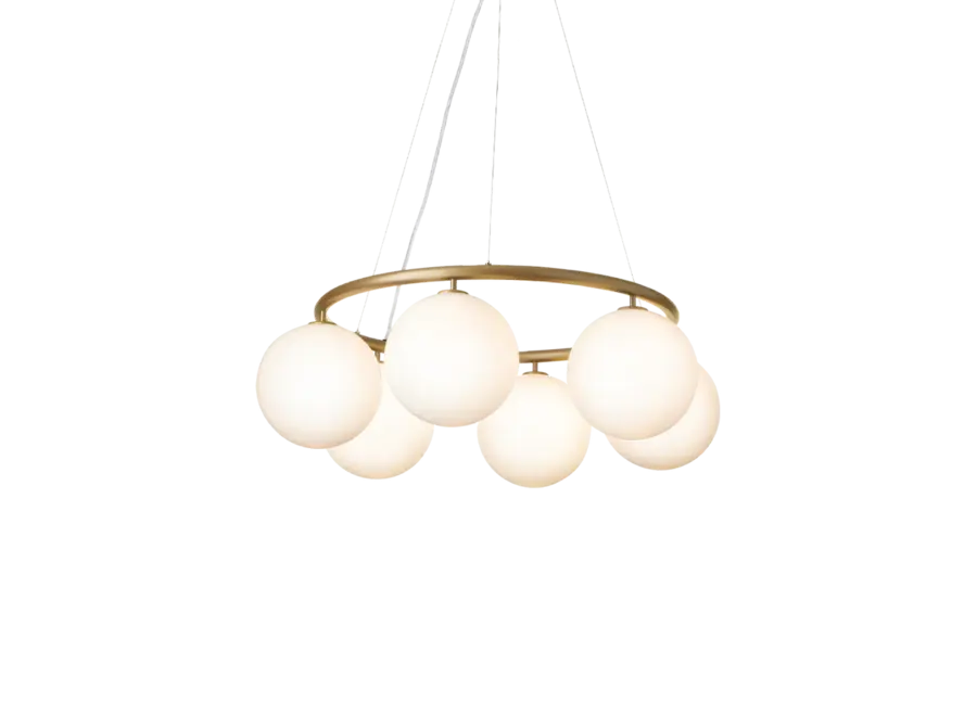 Hängelampe Miira 6 - Circular - Brass - Opal