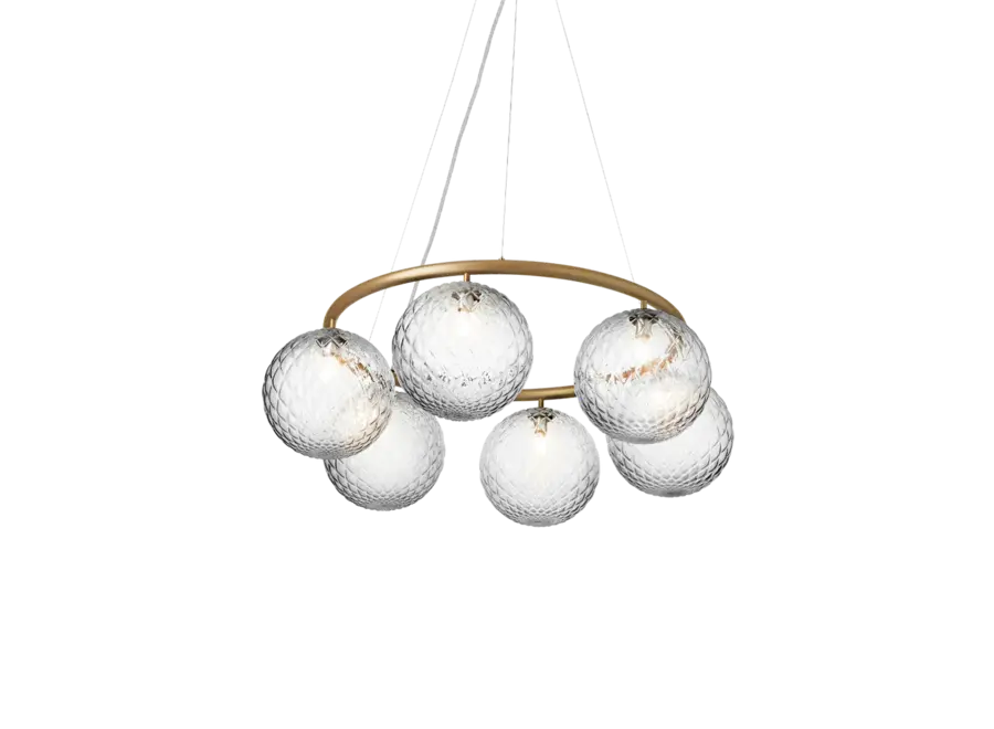 Hanglamp Miira 6 - Circular - Brass - Optic clear