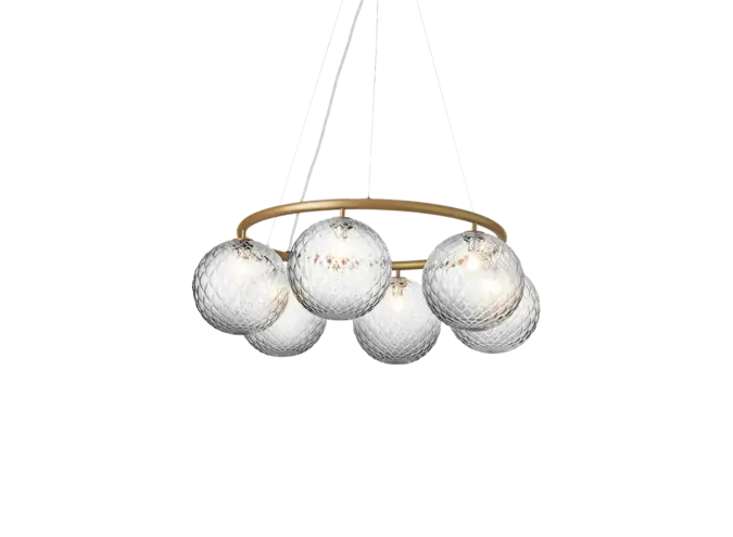 Hanglamp Miira 6 - Circular - Brass - Optic clear