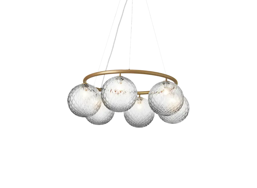 Hanglamp Miira 6 - Circular - Brass - Optic clear