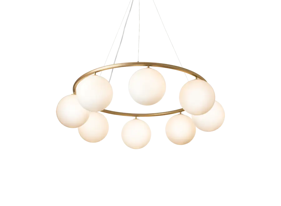 Hängelampe Miira 8 - Circular - Brass - Opal