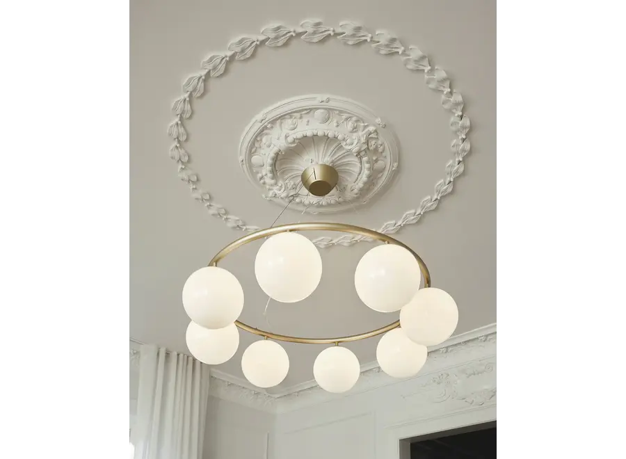 Hanglamp Miira 8 - Circular - Brass - Opal