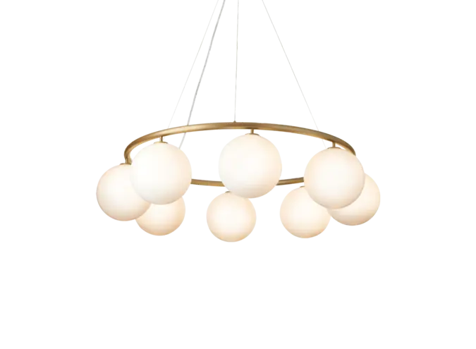 Hängelampe Miira 8 - Circular - Brass - Opal