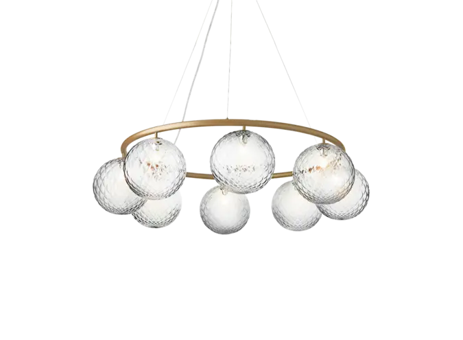 Hanglamp Miira 8 - Circular - Brass - Optic clear