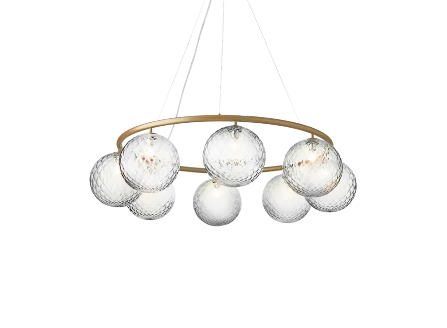 Pendant lamp Miira 8 - Circular - Brass - Optic clear