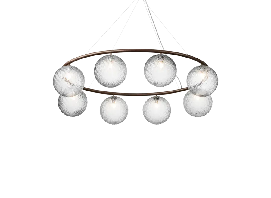 Pendant lamp Miira 8 - Oval - Dark bronze- Optic clear
