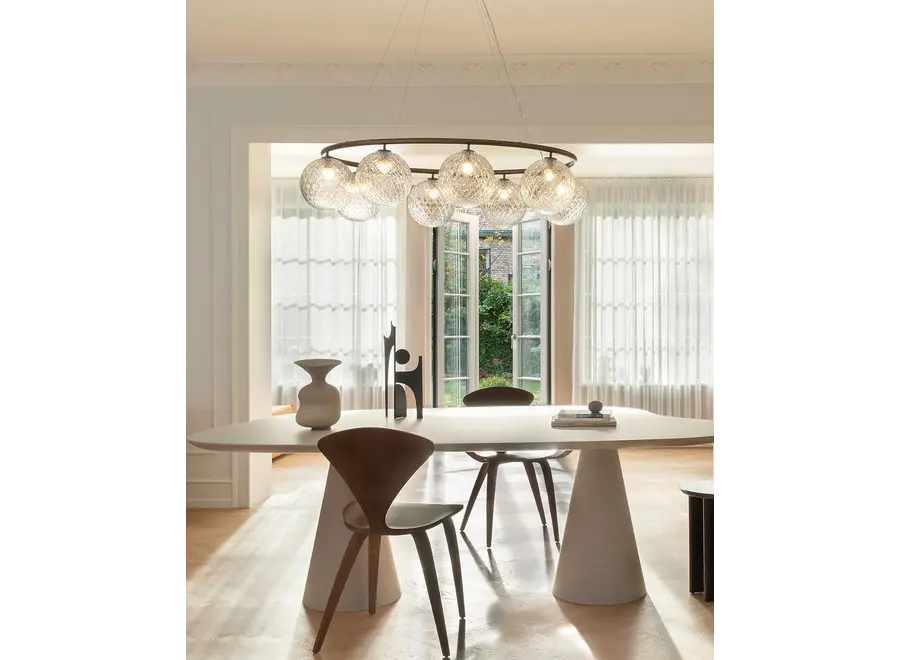 Hanglamp Miira 8 - Oval - Dark bronze- Optic clear