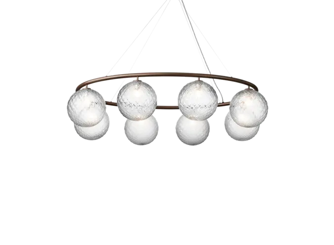 Hanglamp Miira 8 - Oval - Dark bronze- Optic clear