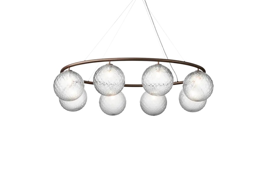 Hanglamp Miira 8 - Oval - Dark bronze- Optic clear