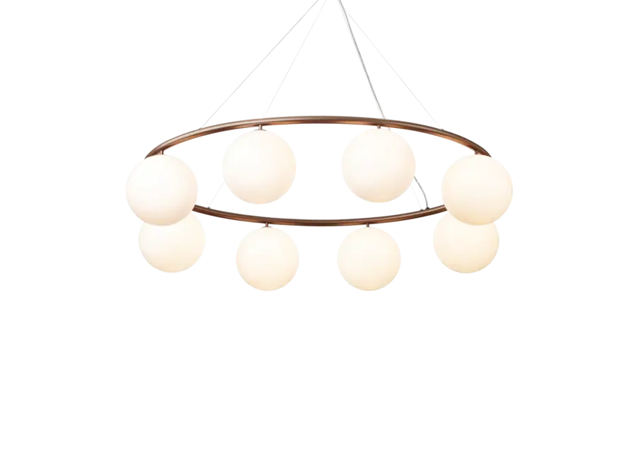 Pendant lamp Miira 8 - Oval - Dark bronze- Opal