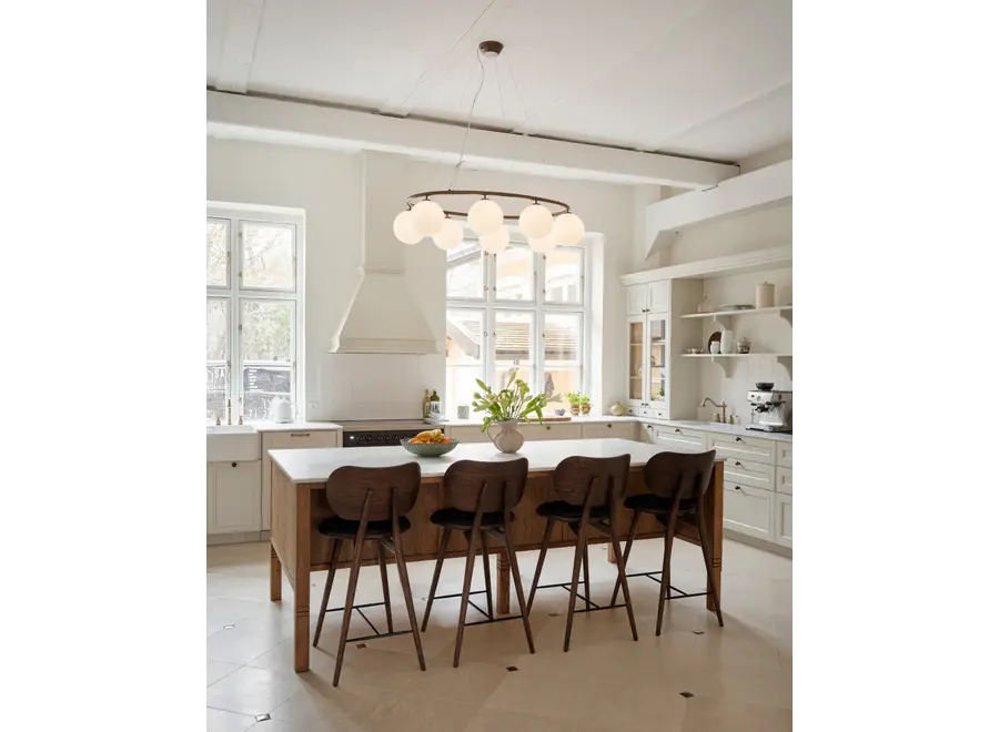 Hanglamp Miira 8 - Oval - Dark bronze- Opal