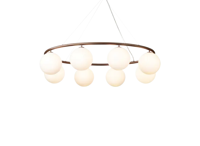 Lampe pendante Miira 8 - Oval - Dark bronze- Opal