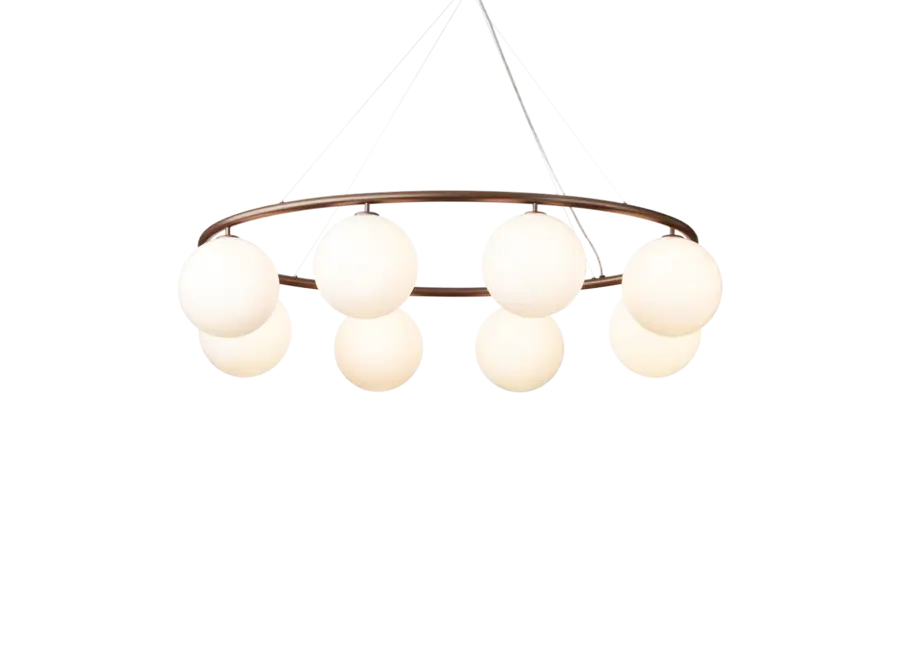Hanglamp Miira 8 - Oval - Dark bronze- Opal