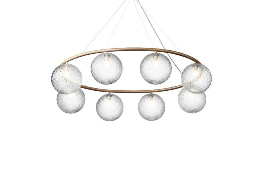 Hanglamp Miira 8 - Oval - Brass- Optic clear