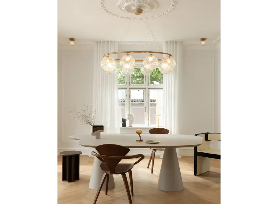 Pendant lamp Miira 8 - Oval - Brass- Optic clear