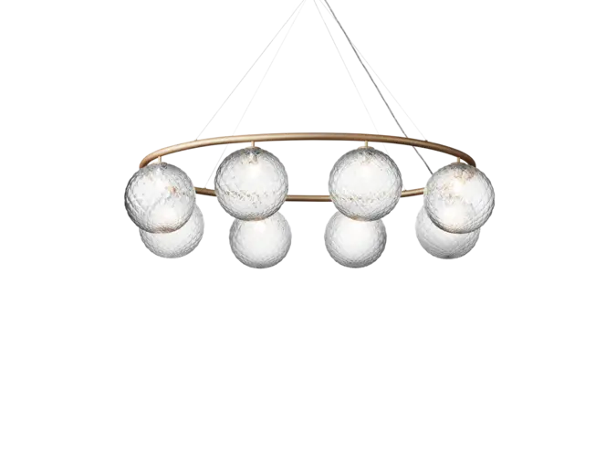 Pendant lamp Miira 8 - Oval - Brass- Optic clear