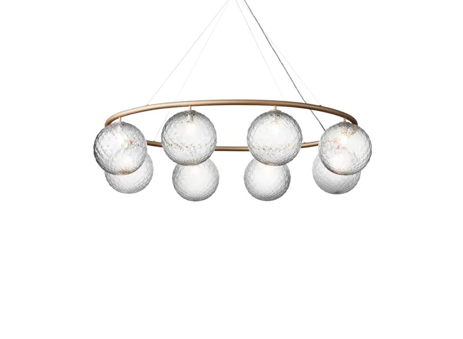 Hängelampe Miira 8 - Oval - Brass- Optic clear