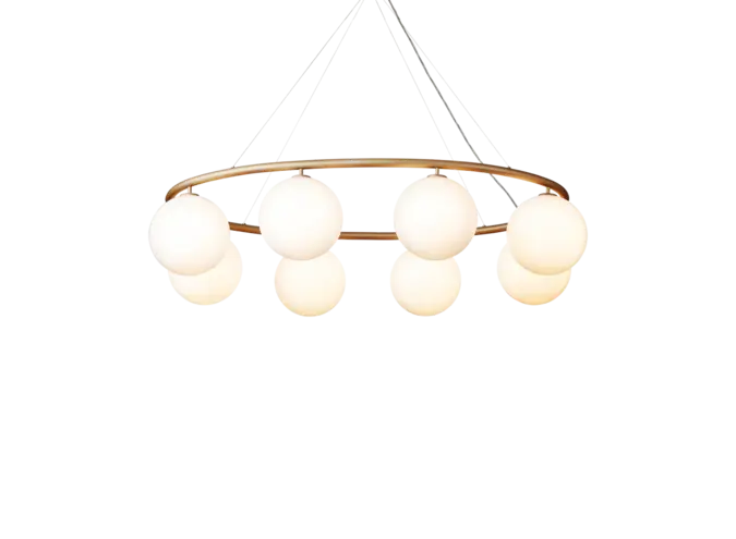 Pendant lamp Miira 8 - Oval - Brass- Opal