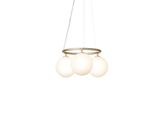 Lampe pendante Miira 3 - Circular - Brass - Opal