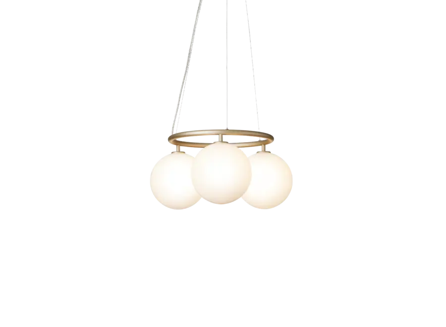 Hängelampe Miira 3 - Circular - Brass - Opal