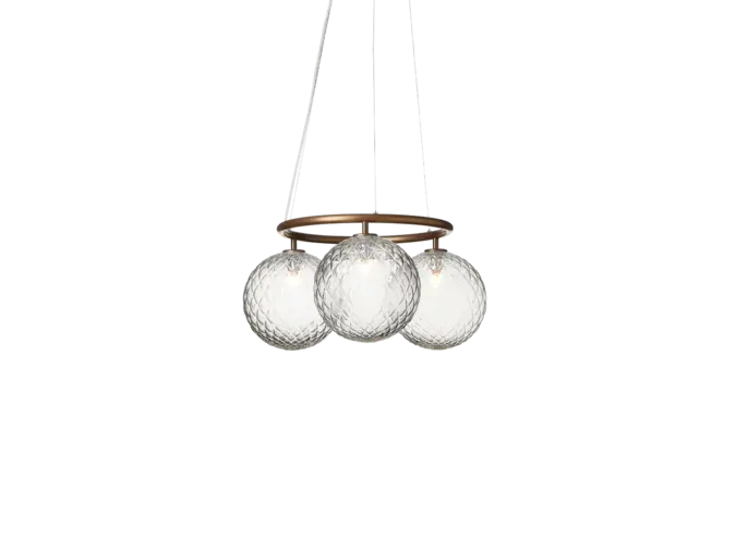 Pendant lamp Miira 3 - Circular - Dark bronze - Optic clear