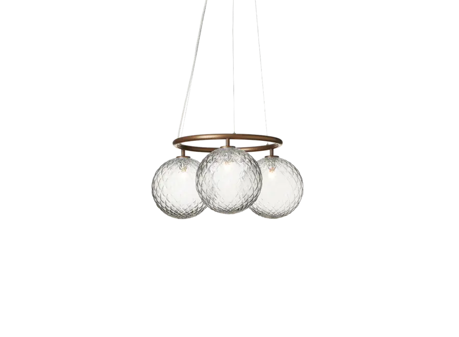 Lampe pendante Miira 3 - Circular - Dark bronze - Optic clear