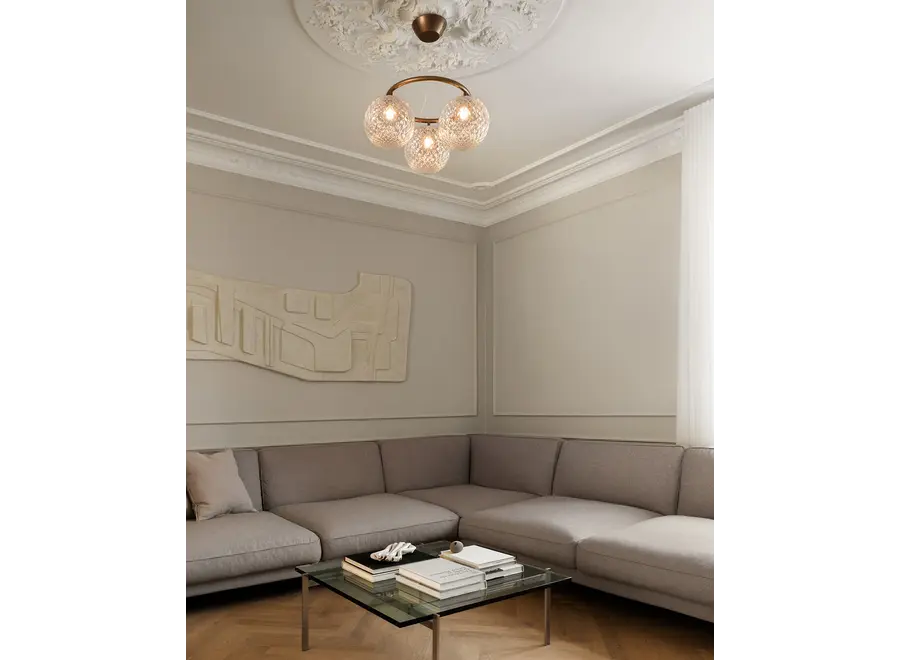 Lampe pendante Miira 3 - Circular - Dark bronze - Optic clear