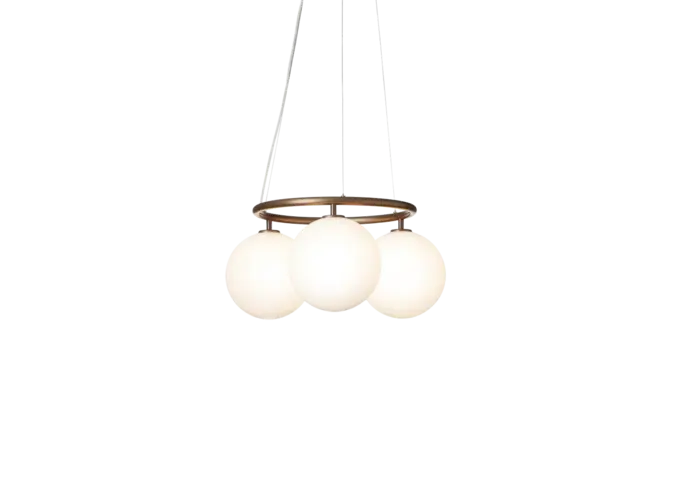 Hanglamp Miira 3 - Circular - Dark bronze - Opal