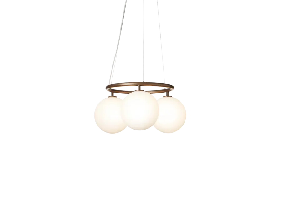 Hängelampe Miira 3 - Circular - Dark bronze - Opal