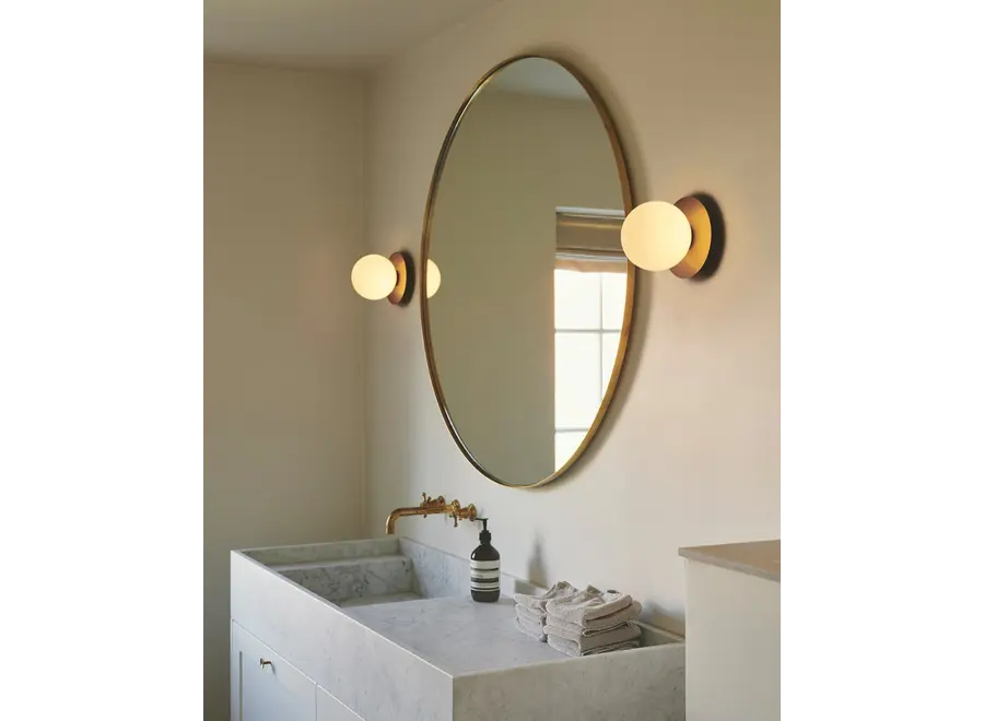 Lampe murale Liila 1 - Medium - Nordic gold - Opal