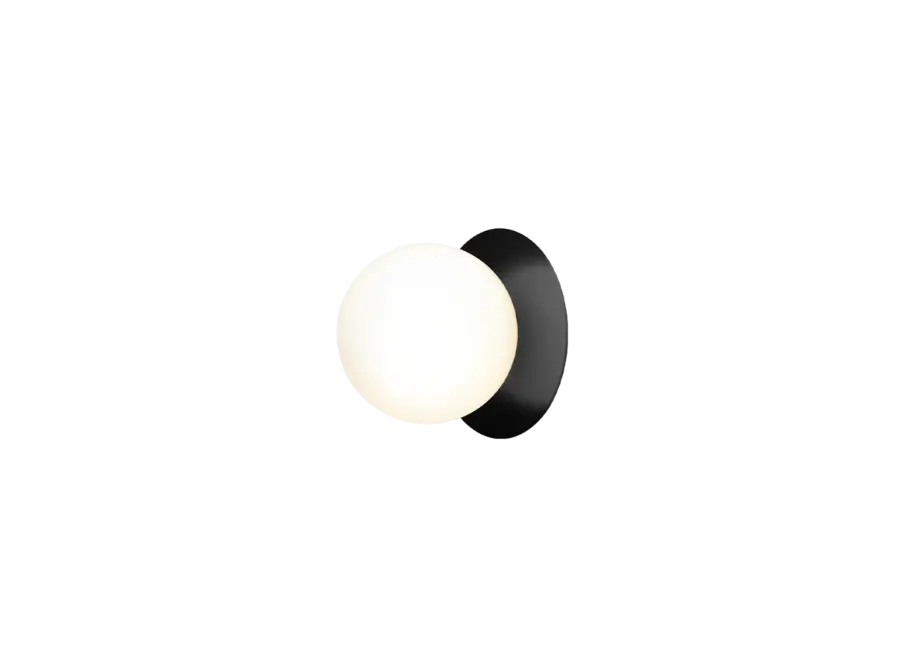 Wall lamp Liila 1 - Medium - Black - Opal