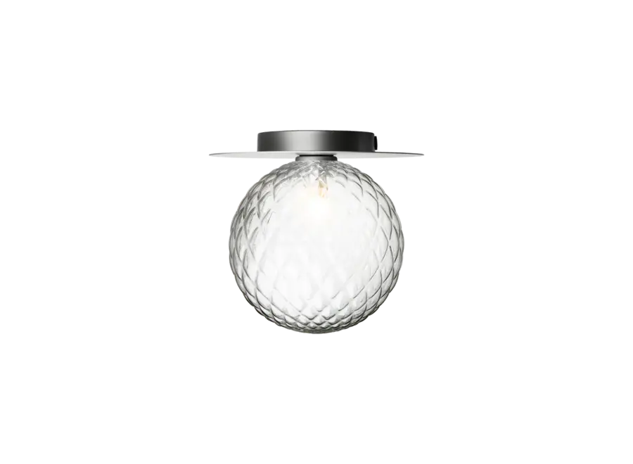 Wandlamp Liila 1 - Large - Light silver - Optic clear