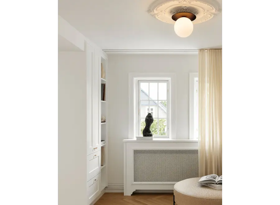 Lampe murale Liila 1 - Large - Dark bronze - Opal