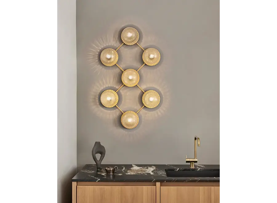 Wall lamp Liila 7 - Nordic gold - Optic clear