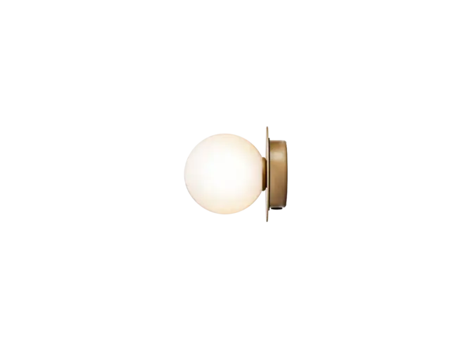 Wall lamp Liila 1 - Small - Nordic gold - Opal